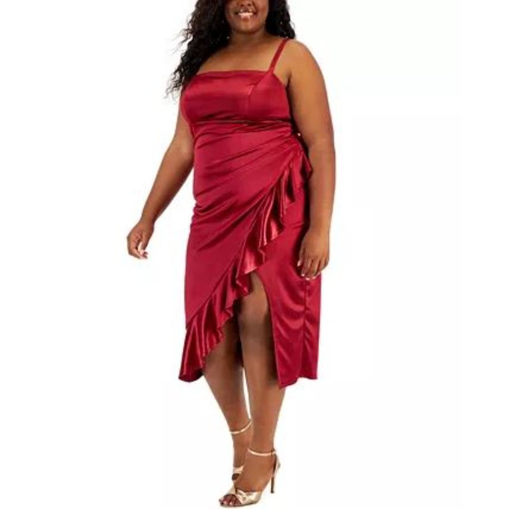 NWT EMERALD SUNDAE Plus Size Ruffled Midi Dress